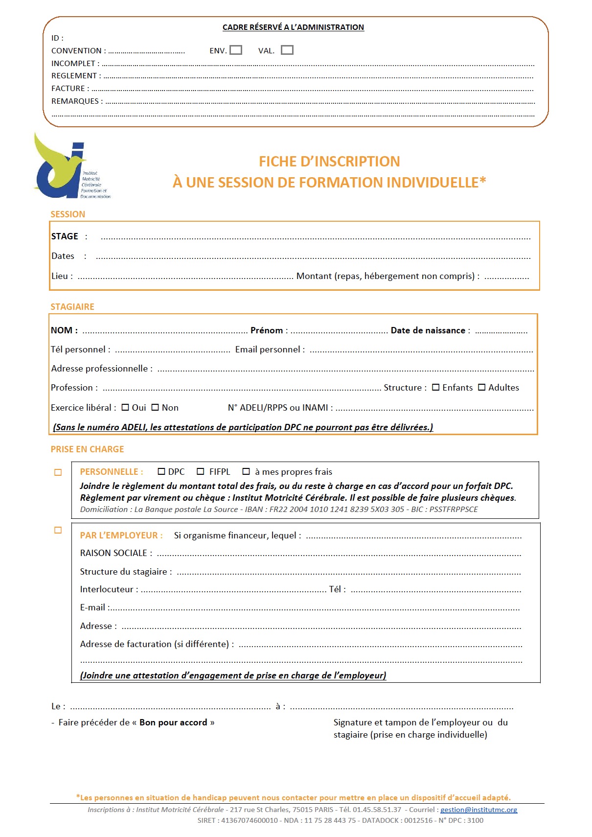 Bulletin d inscription