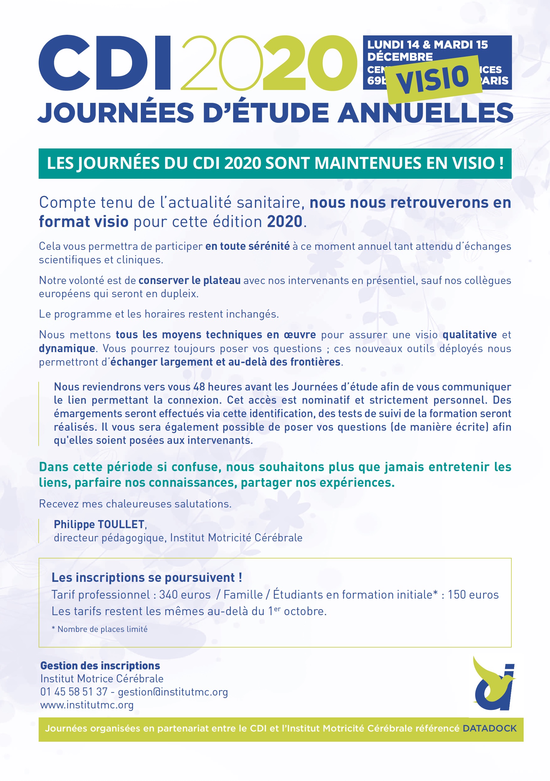 ANNONCE JE CDI Paris 2020
